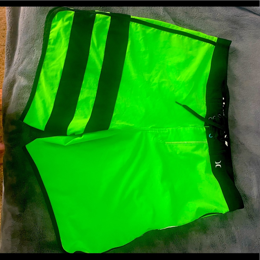 Mens Hurley “Phantom” board shorts neon green!